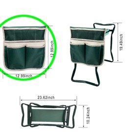 TOPROAD 2-in-1 Convertible Garden Kneeler and Seat, Folding Gardening Workseat with Thick Pads, Garden Stool for Weeding, Planting