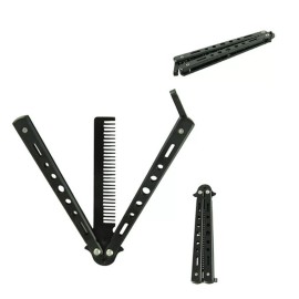 SNS Butterfly Trainer Training Dull Tool Black Metal knife Practice Stainless Steel - Black COMB