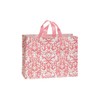 SSWBasics Large Pink Damask Frosted Plastic Shopping Bags - 16"