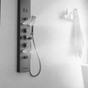 BWE Shower Panel Rainfall Waterfall with Handheld Shower Matte Black
