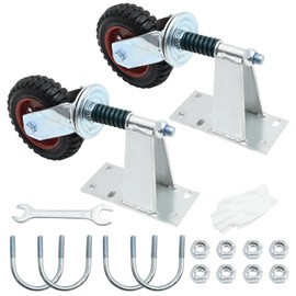 Anxingo 360 Degree Swivel Fence Gate Wheels, 6inch Gate Wheel for Metal Tube Gate Wooden Gate with Dust Ring Screws & Screwdriver