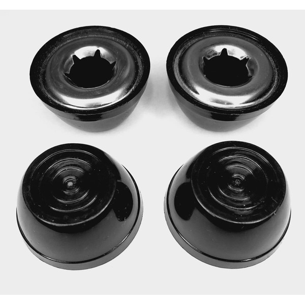 Quadrapoint Hub Cap Replacement Compatible with Popular Red Wagon Brand, Steel & Wood Wagons 1/2" New Black (NOT for Plastic or Folding or Little Wagons Model W5, Please Read Product Description)