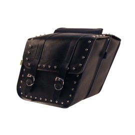 Dowco Willie & Max 58702-01 Ranger Series: Studded Synthetic Leather Motorcycle Slant Saddlebag Set, Black, Universal Fit, 30 Liter Capacity
