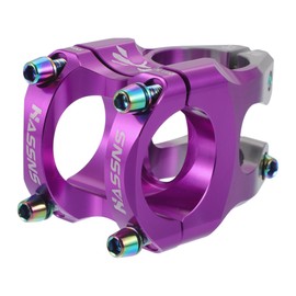 Hihaha Bike Stem/Short Handlebar Adjustable Stem/for Mountain Bike Durable Aluminum Alloy 35mm Stem Length/ 1Pcs Gray Purple