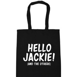 Hippowarehouse Hello Jackie (And The Others) Tote Shopping Gym Beach Bag 42cm x38cm, 10 litres