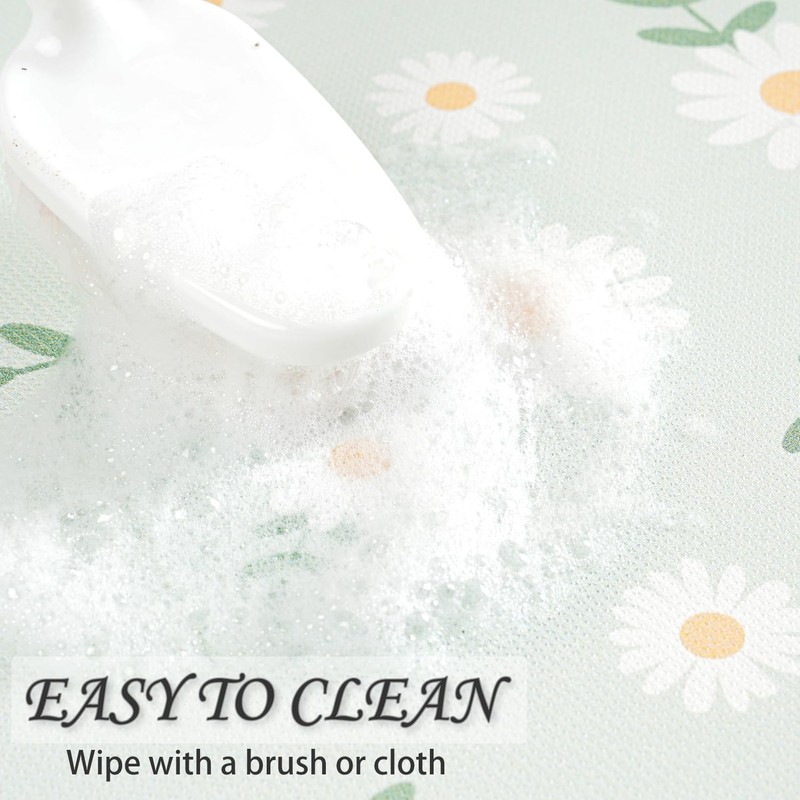 Floral Non Slip Bath Mat, Rubber Backing Ultra Thin Spring