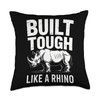Rhino Build Tough Like A Rhino Animal Throw Pillow