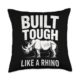 Rhino Build Tough Like A Rhino Animal Throw Pillow