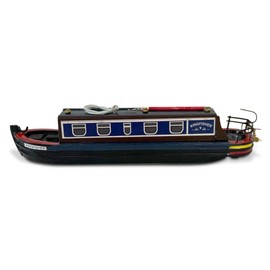 Detailed 20 cm Long Wooden Kingfisher Model Canal NARROWBOAT Barge Model | Canal Boat Gifts | narrowboat Gifts | Fully Assembled Model Canal Boat | Ragdoll | Holiday Cruiser | Suitable for OO Gauge