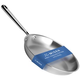Misen 5-Ply Stainless Steel 8" Frying Pan - Professional Cookware for Induction, Gas and Electric - Dishwasher Safe, Oven Safe to 800°F - Durable, Versatile, Even Heating