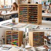 Wooden Marker Organizer for Desk, Hold 144 Markers with 9