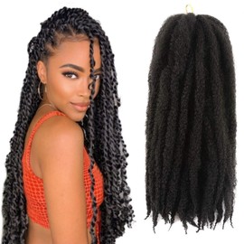 ROKTRESS Marley Braiding Crochet Hair - 24 inch 6packs Twist Marley Braiding Crochet Hair Long Afro Kinky Twist Crochet Braid Synthetic Hair Extensions (24"6pcs,2#）