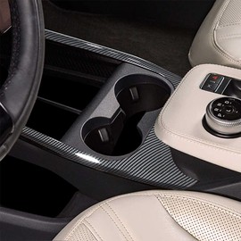 AOSKonology BestEvMod for Mach E Center Console Trim Sticker Cover Accessories Compatible with 2021-2024 Mustang Mach-E Accessories (Carbon Fiber) 2