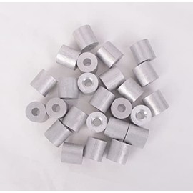 HIGOOD Wire Rope Stop Sleeve, for Wire Rope Dia. 1/4", Aluminum Alloy, PK 25