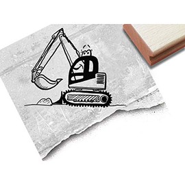 zAcheR-fineT Small Excavator Stamp for Vehicles Construction Site – Nursery School Gift for Children Craft Decoration – zAcheR-fineT (Large Approx. 30 x 38 mm)