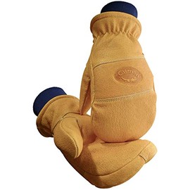 Caiman Premium Cowhide Leather Chopper Mittens, Heatrac Insulation, Kontour Design, Gold, X-Large (1367-6)