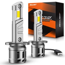 SEALIGHT H1 Bulbs, 30000LM 6500K H1 Fog Bulbs with Cooling Fan, 1:1 Mini Size for Powersports ATV/UTV, 60000+ Hours Lifspan, Plug-N-Play, Pack of 2