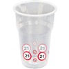 Traffic Sign 21st Party Cups Pack of 10, 10 Plastic Glasses with Traffic Sign Design each Glass 11cm.