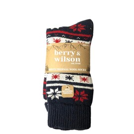 Berry & Wilson 2 Pairs Men’s Heavy Duty Wool Thermal Socks
