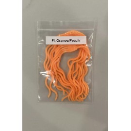 Flywood Fly Tying Co. Fl. Orange/Peach Squiggly/Squirmy/Squirmito Worm Material for Fly Tying-20 Worms