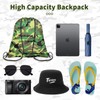 YUQILIN 120pcs drawstring bags bulk, drawstring backpack bulk camouflage drawstring