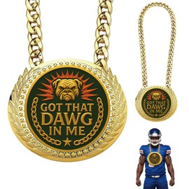 Bambluby Got that Dawg in Me Turnover Chain Medal – 6" Large Sports Award Necklace for Football MVPs, Team Competitions, Game Day Prizes & Party Favors