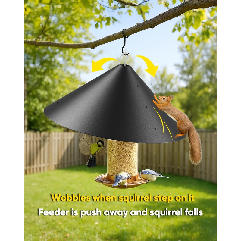 19 Inch Metal Squirrel Baffle for Bird Feeder Pole, Squirrel