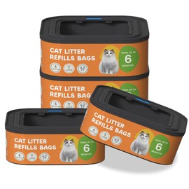 Upgrade 42 FT Jumbo Cat Litter Refill Bags, Compatible with Genie Standard Pail, Plus Pail, Style Pail and XL+ Pail, Odor Lock, Unscented, Each Lasts Up to 6 Months for Cat Litter Disposal System