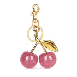 OVRUNS Cherry Bag Charm Women Cute Cherries Keychain Sparkling Purse Charms Pendant for Handbag Wallet Car Phone