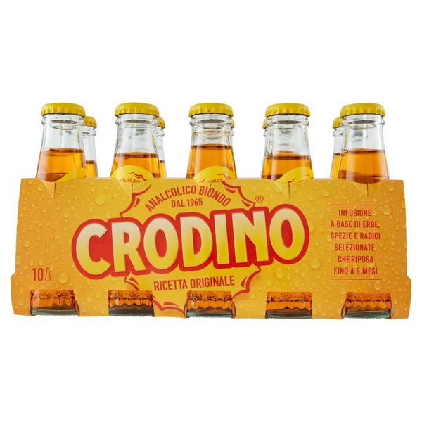 Crodino: non-alcoholic bitter aperitif, produced since 1964 - 10 x 100 ml