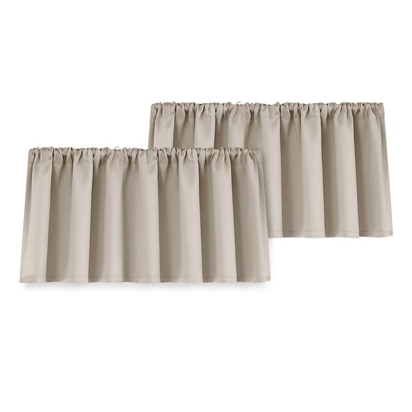 Yakamok 18 Inches Long Blackout Curtain Valances for Kitchen Windows