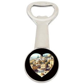Nazareth Israel Travel Souvenir Destination Heart Shape Design Magnetic Bottle Opener Single