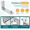 Anstore Set of 4 Stainless Steel Angle Connectors, 125 x