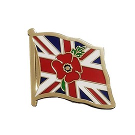 Red Poppy Union Jack Flag Badges Pins Lest We Forget Remembrance Day British Military Army Veteran Solider Brooch