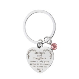 Mothers and Daughters Friendship Keyring True Best Friend Quote Keychain Bestie Love BFF Mum Women's Gift Inspirational Motivational Present