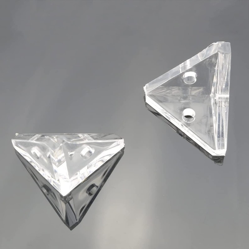 Erpmlyo 12 Piece Acrylic Corner Brackets with Semi-Transparent Screws, Clear