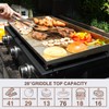 KingChii 28" Tabletop 3-Burner Griddle Portable Gas Grill with Rear