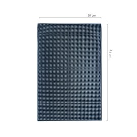 Mint & Mortar Double Non-Slip 12x18 Rubber Mat, Coffee Bar Accessories Mats, Bartender Kit Home Bar, Dish Drying Silicone Mat for Countertop Coffee Station - Black