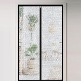 CHIYUNS Magnetic Thermal Insulated Door Curtain 34 x 82 inch, Transparent Door Cover, Keep Warm in Winter Cool in Summer, Self Sealing, Pet and Kid Friendly