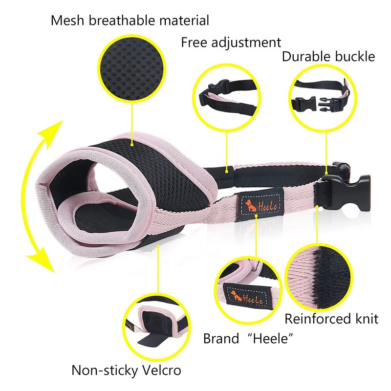 HEELE Dog Muzzle Dog Muzzles Breathable Mesh and Durable Nylon