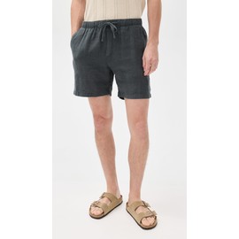 Faherty Men's Essential Linen Shorts 6.5", Washed Black, L