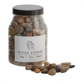 Darby Creek Trading River Washed Quartz Stones, Houseplant Accent Bowl Filler, 37 oz Resealable Container, 4.5 x 4.5 x 6.5 inches, 4 lbs (Natural)