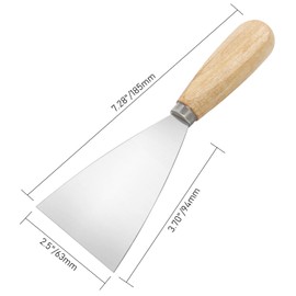 Putty Knife, 2.5 Inch Metal Scraper, wooden Handle Spackle Knives for Drywall, Decals, Wall paper, Patching, Painting, Taping, Scraping Coating