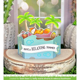 Lawn Fawn Platform Pop-Up Wave Wrap Around and Pop-up Palm Tree Inserts, 2 Item Bundle