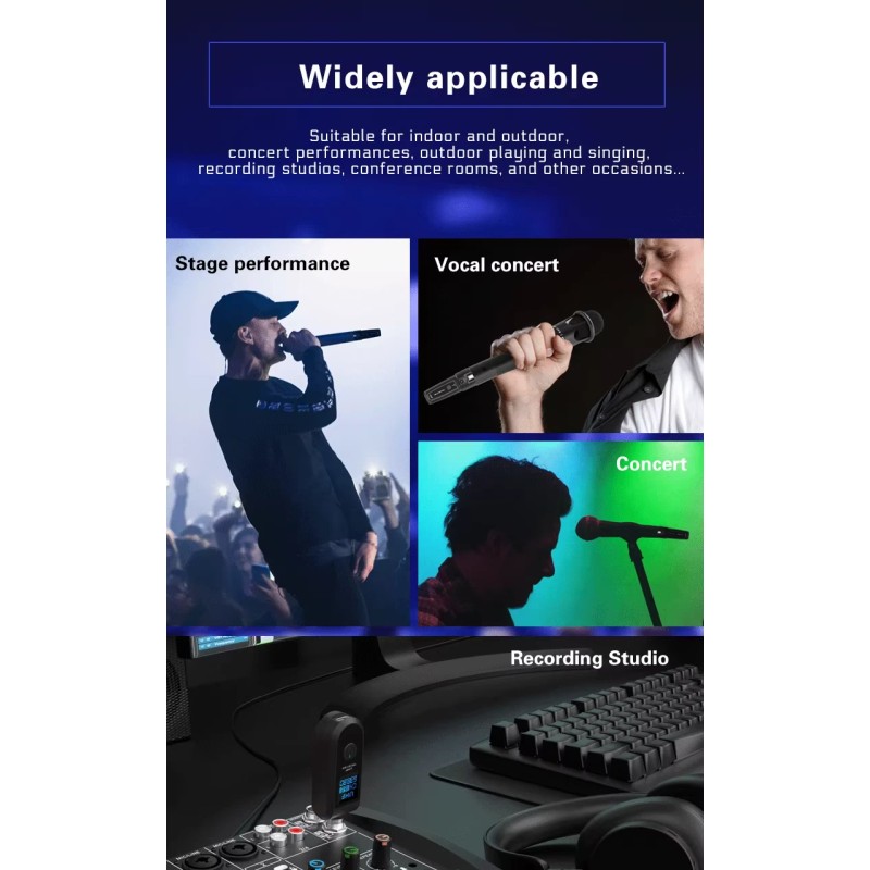 Loudstar Acoustics UHF Wireless Audio Transmitter and Receiver System, 6.35mm