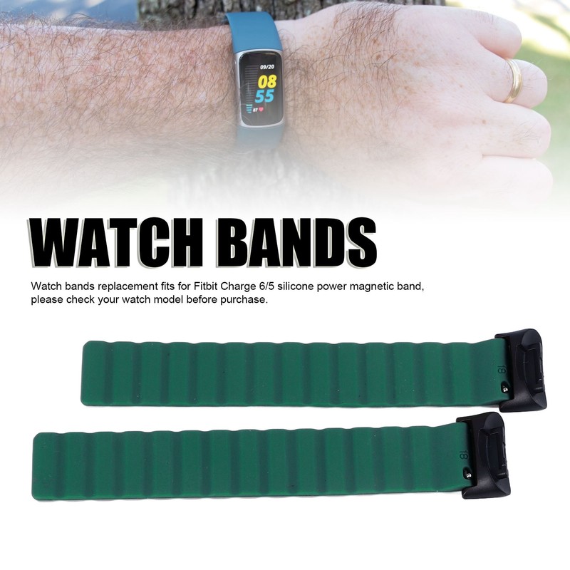2pcs Watch Bands Professional Silicone Strap Strong Magnetic Snap Replacement