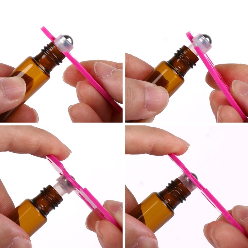 MaxMau 24 Pack 5ml Amber Glass Roller Bottles for Essential