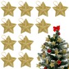 MAGICLULU 30 Pcs Mini Gold Glitter Star Hanging Ornaments Five