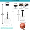 Black Pendant Lights Kitchen Island Bell Shape Clear Glass Hanging