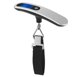 Portable 50kg 10g LCD Digital Luggage Scale Hanging Electronic Weight Scale for Travel and Household Usecolor: Silver Color